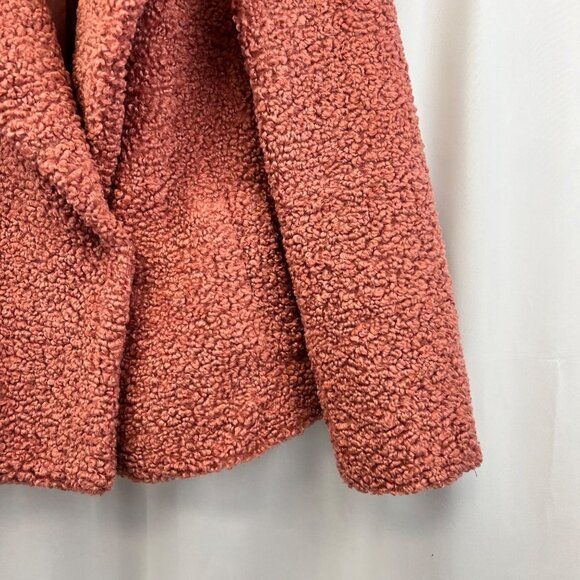 LC Lauren Conrad Shabby Teddy Pea Coat Rose Double Breasted Size Medium - Picture 3 of 9